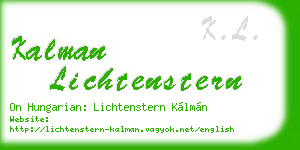 kalman lichtenstern business card