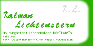 kalman lichtenstern business card